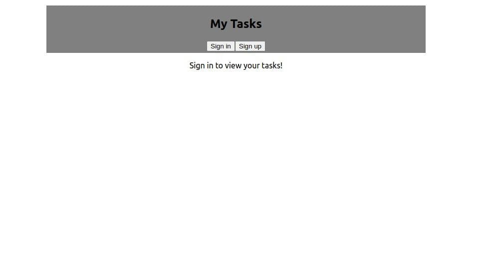 The view for users who have not signed in